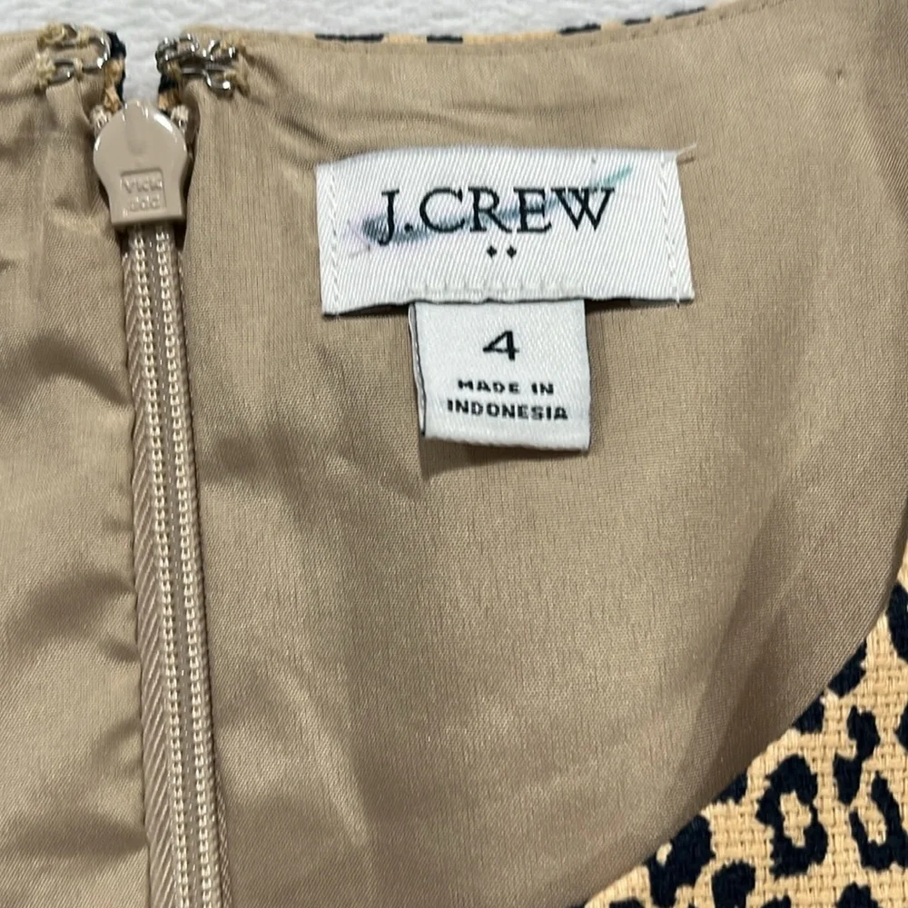 J Crew factory dress‎ sz 4sheath cheetah animal print casual office cocktail